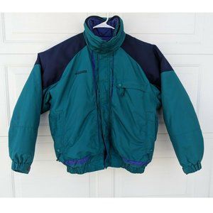 Columbia Interchange Jacket 4 In 1 Insulated Coat Reversible Teal Purple XL